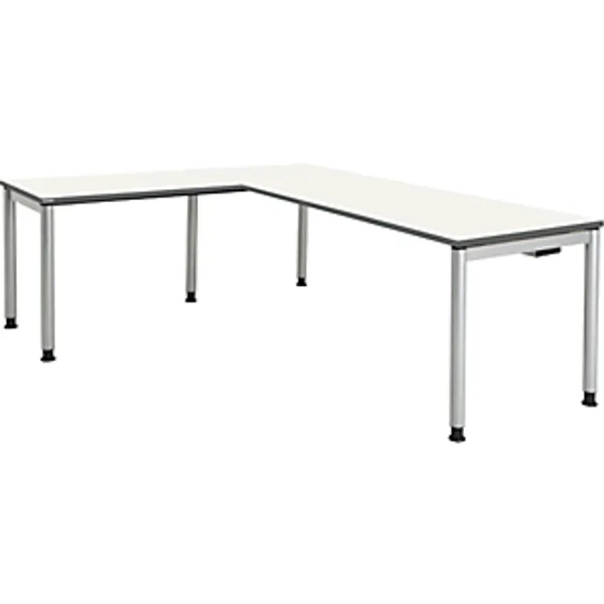 MAUSER Desk - Interlinked - Round Tube Foot, HxWxD 680 - 760 X 2000 X 800mm, Ang