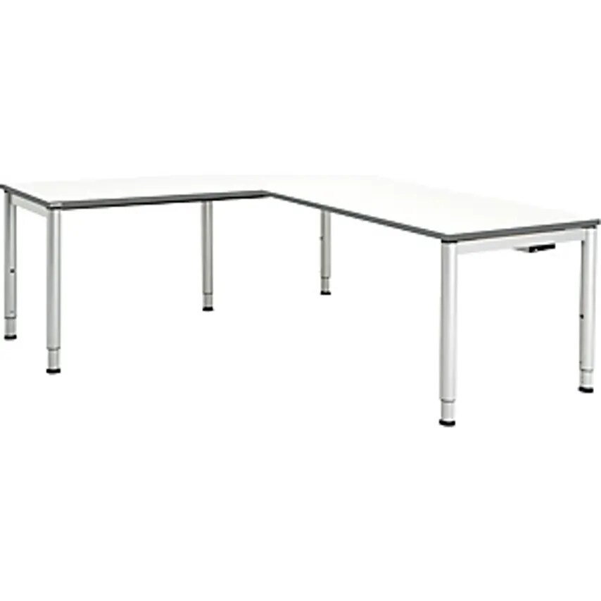 MAUSER Desk - Interlinked - Round Tube Foot, HxWxD 650 - 850 X 1800 X 800mm, Ang
