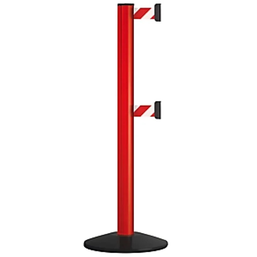 VIA GUIDE Belt Post Aluminium, Belt Extends To 3700mm, Post Colour Red, 2 Tape B