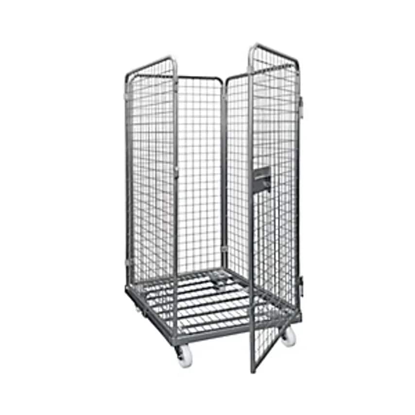 ESB Wire Mesh Container With Steel Dolly, 4-sided, Effective Height 1350mm