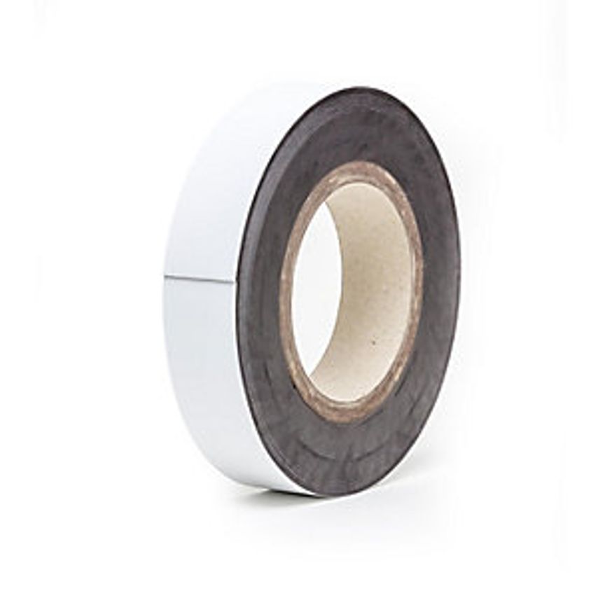 HAAS Magnetic Storage Labels, Sold By The Roll, White, Height 25mm, Roll Length