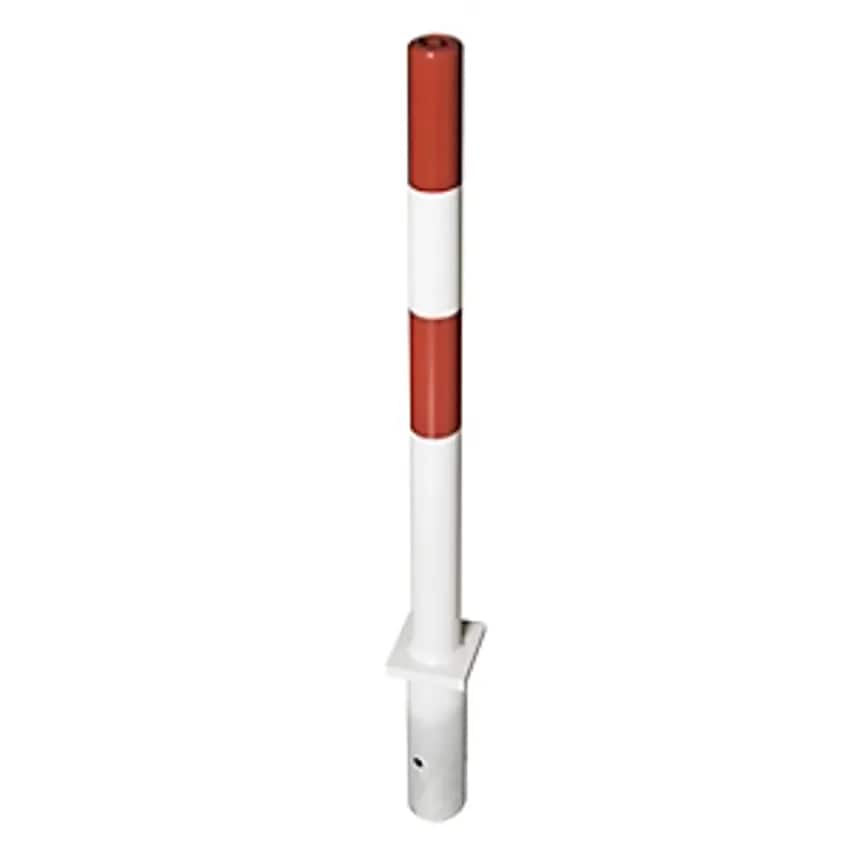 Moravia Barrier Post Steel, For Setting In Concrete, 60mm, Red/White, 2 Chain Ey