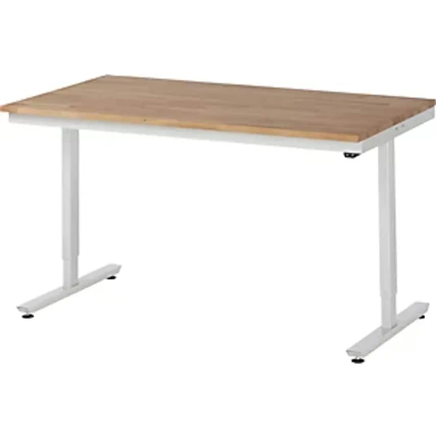 RAU Work Table, Electric Height Adjustment, Solid Beech, Max. Load 150 Kg, WxD 1