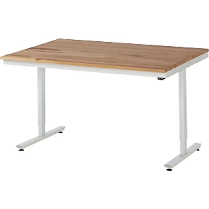 RAU Work Table, Electric Height Adjustment, Solid Beech, Max. Load 150 Kg, WxD 1