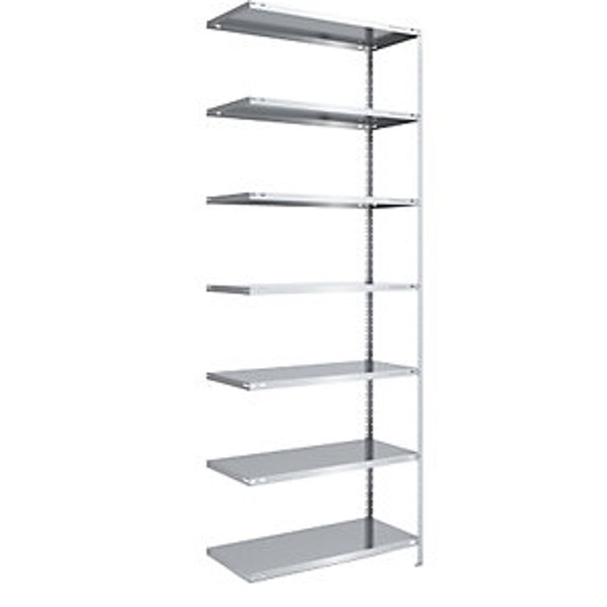 EUROKRAFTpro Bolt-together Shelf Unit - Light Duty - Zinc Plated, Height 3000mm,