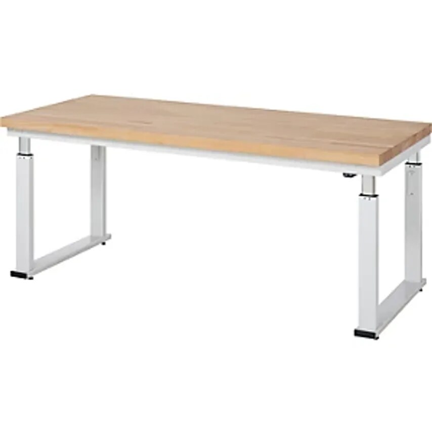 RAU Work Table, Electric Height Adjustment, Solid Beech, Max. Load 600 Kg, WxD 2