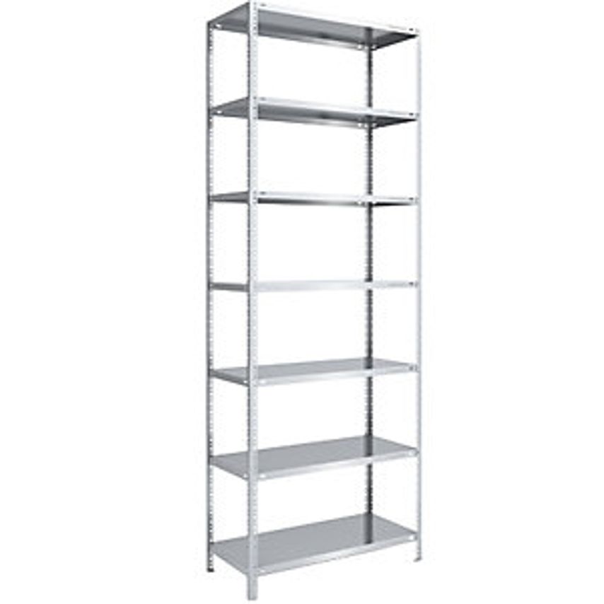 EUROKRAFTpro Bolt-together Shelf Unit - Light Duty - Zinc Plated, Height 3000mm,