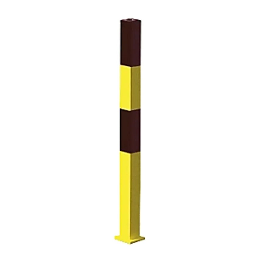 Moravia Barrier Post Steel, For Setting In Concrete, 70 X 70mm, Black/Yellow, 2