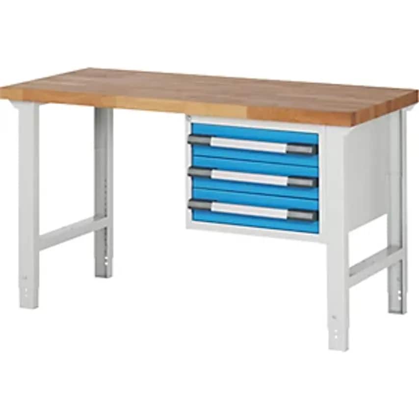 EUROKRAFTpro Workbench, Modular System, 3 Drawers, Depth 700mm, Width 1500mm