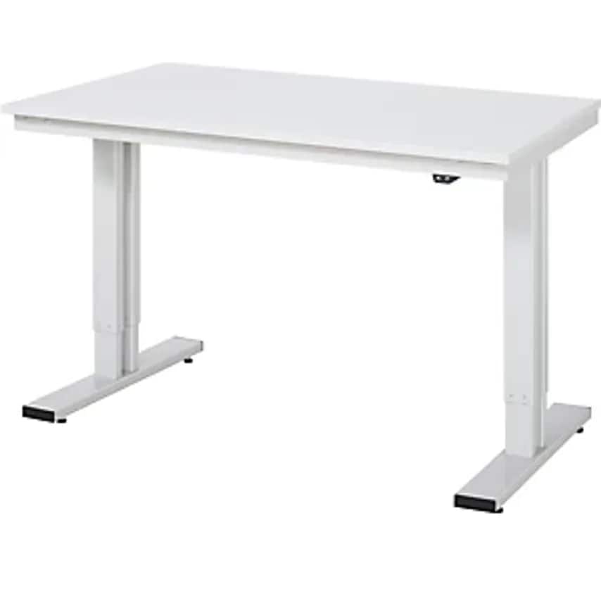 RAU Work Table, Electric Height Adjustment, Melamine Worktop, Max. Load 300 Kg,