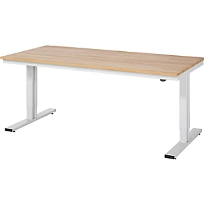 RAU Work Table, Electric Height Adjustment, Solid Beech, Max. Load 300 Kg, WxD 2