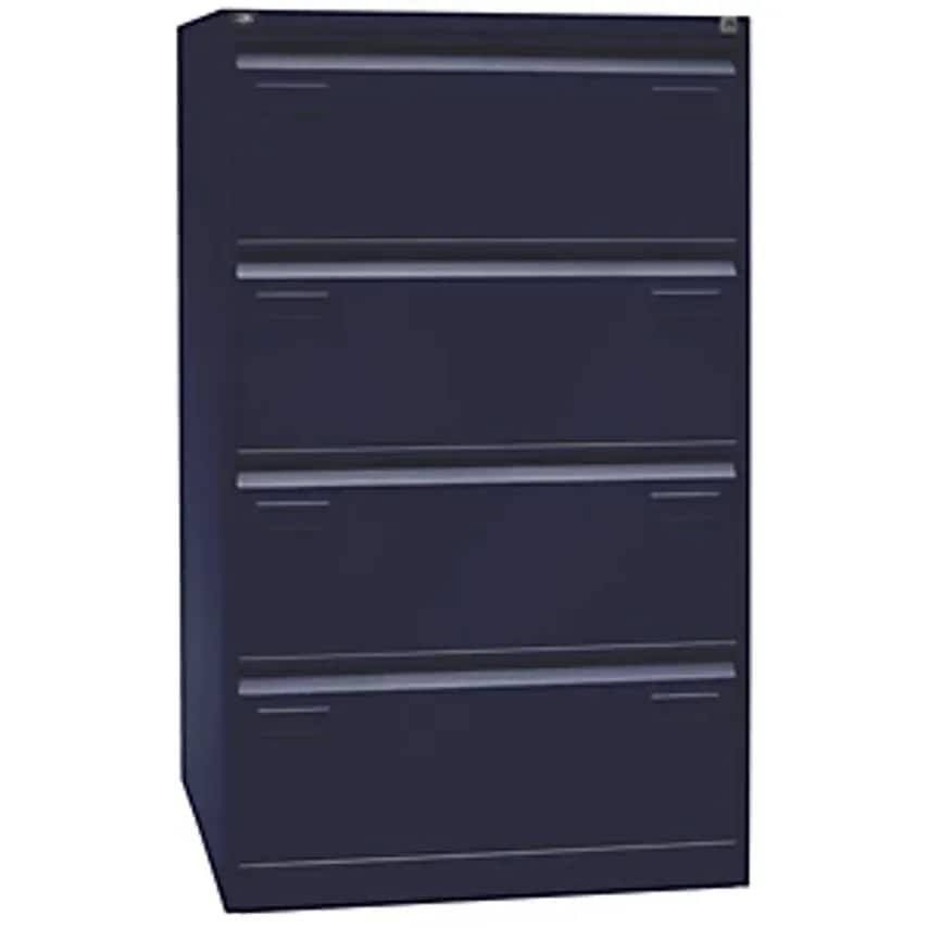 Bisley LIGHT Suspension File Cabinet, 2-track, 4 A4 Drawers, Oxford Blue