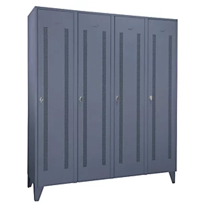 WOLF Steel Locker With Stud Feet - Full Height Compartments - Perforated Metal D