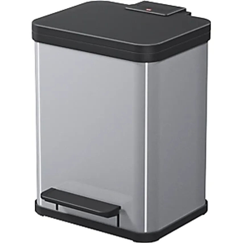 Hailo Eco Waste Collector With Pedal, Duo Plus M, Capacity 2 X 9 L, Silver