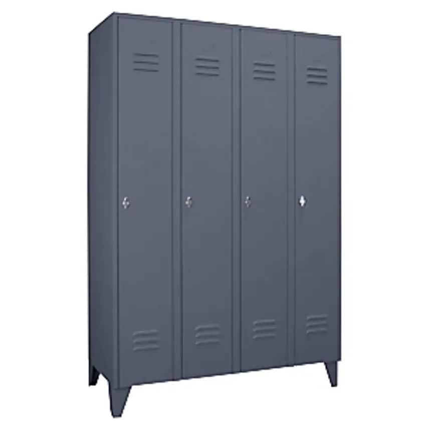 WOLF Steel Locker With Stud Feet - Full Height Compartments - Solid Panel Doors,