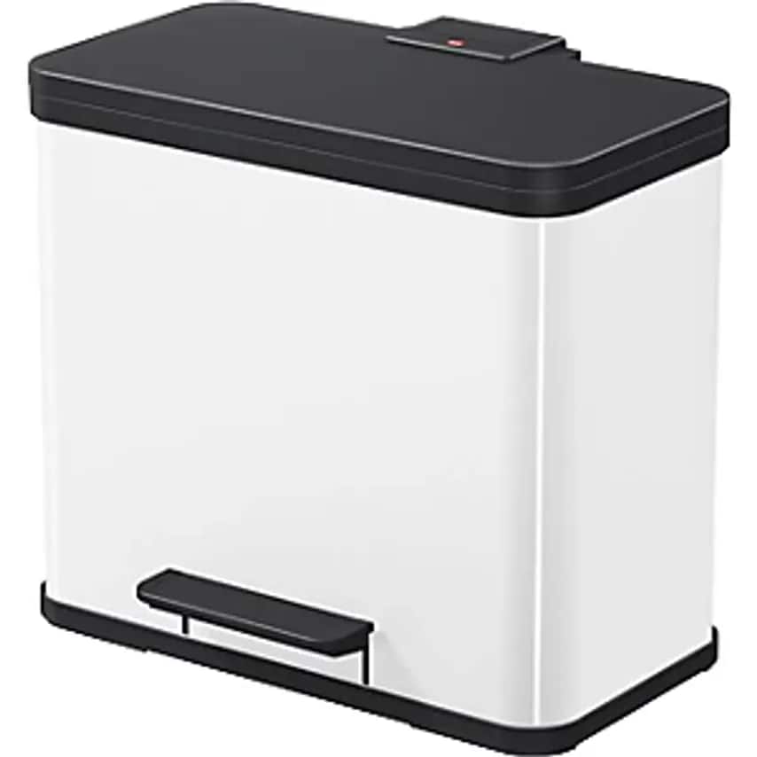 Hailo Eco Waste Collector With Pedal, Trio Plus L, Capacity 3 X 9 L, White