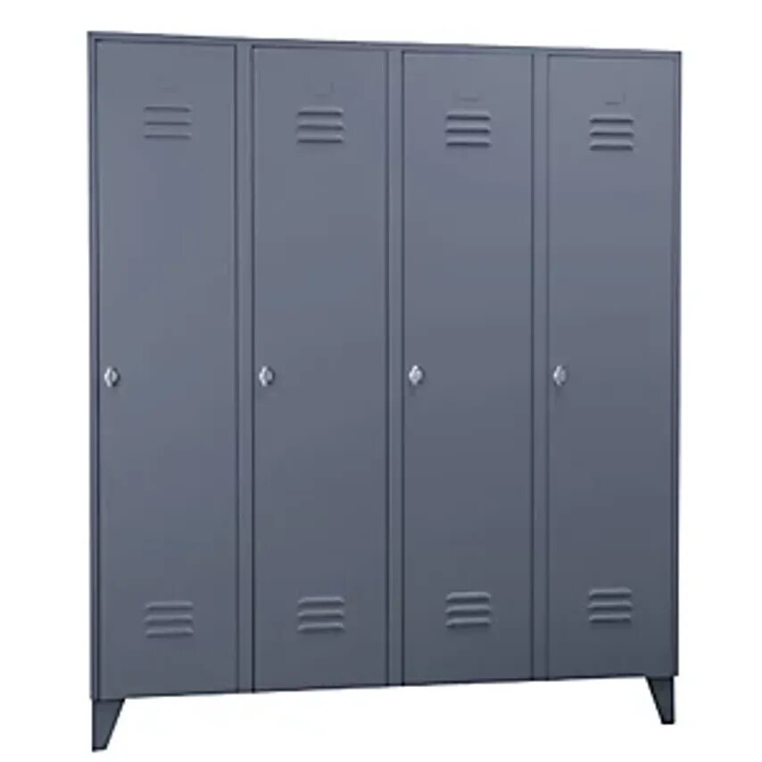 WOLF Steel Locker With Stud Feet - Full Height Compartments - Solid Panel Doors,