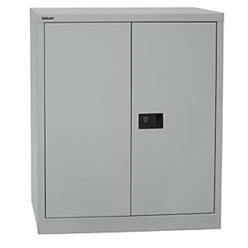 Bisley UNIVERSAL Double Door Cupboard, HxWxD 1000 X 914 X 400mm, 1 Shelf, 2 File