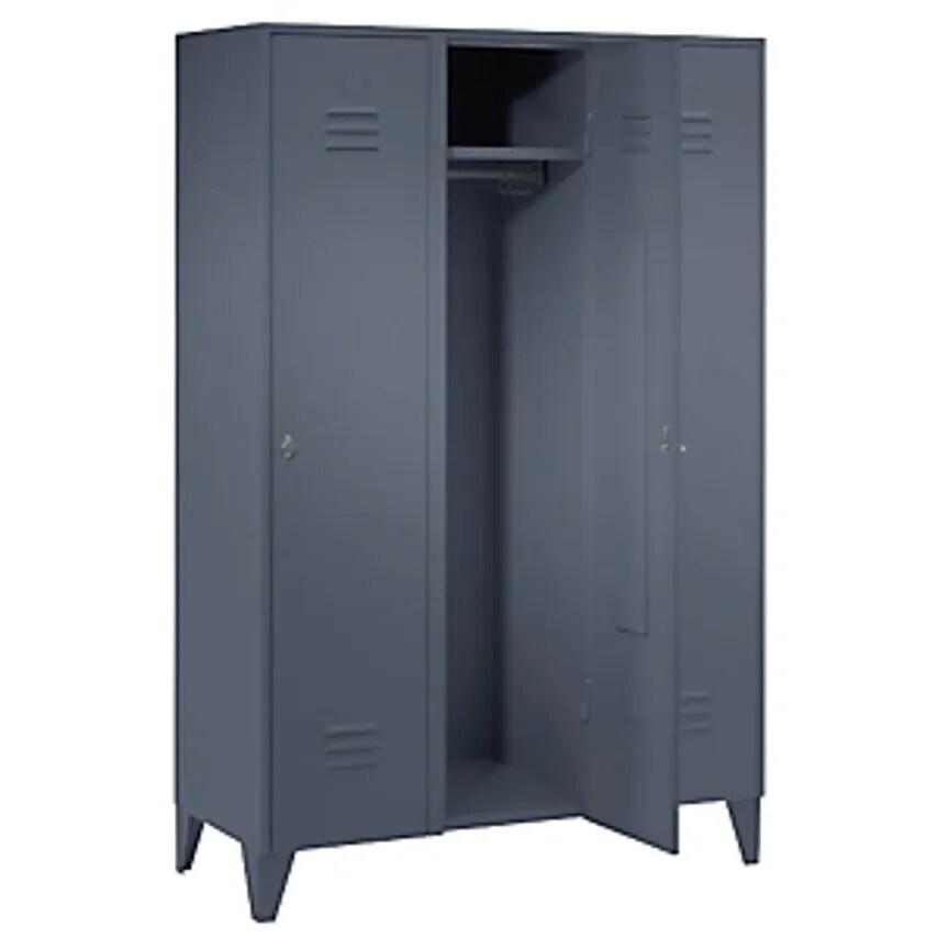 WOLF Steel Locker With Stud Feet - Full Height Compartments - Solid Panel Doors,