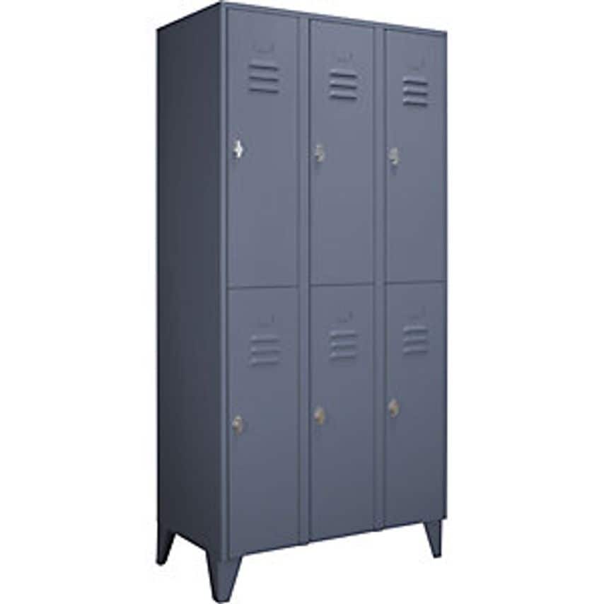 WOLF Steel Locker With Stud Feet - Half-Height Compartments - Solid Panel Doors,