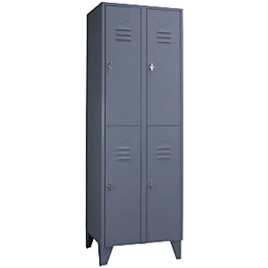 WOLF Steel Locker With Stud Feet - Half-Height Compartments - Solid Panel Doors,