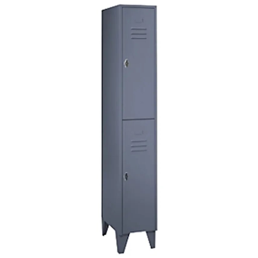 WOLF Steel Locker With Stud Feet - Half-Height Compartments - Solid Panel Doors,