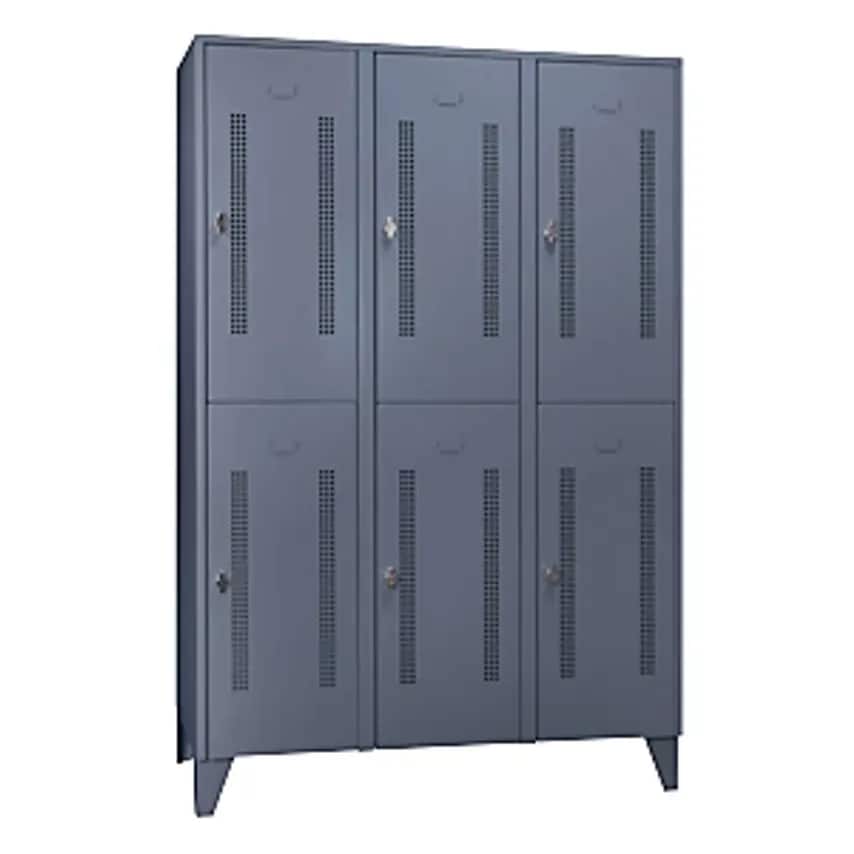 WOLF Steel Locker With Stud Feet - Half-Height Compartments - Perforated Metal D