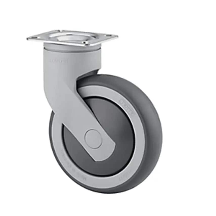 TENTE Plastic Castor With Mounting Plate, Wheel  X Width 100 X 32mm, Swivel Cast