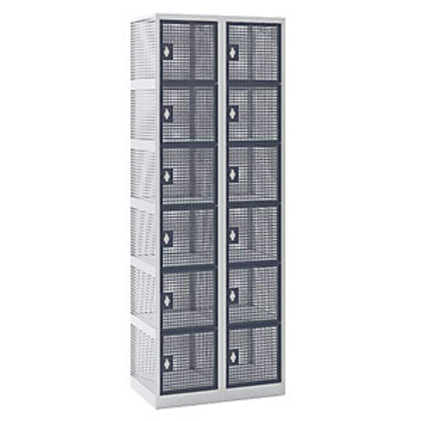 EUROKRAFTpro Perforated Sheet Steel Locker - Width 600mm - 12 Compartments, For