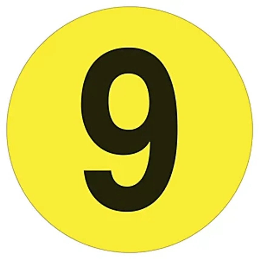 Beaverswood PVC Floor Markings, Digits, Pack Of 10, Digit 9