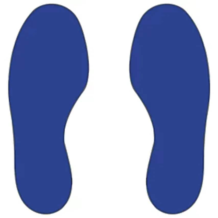 Beaverswood PVC Floor Markings, Feet, 5 Right/5 Left, Pack Of 10, Blue
