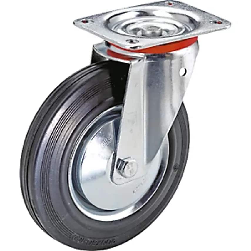 BLICKLE Solid Rubber Tyre On Sheet Steel Rim, Wheel  X Width 250 X 60mm, Swivel