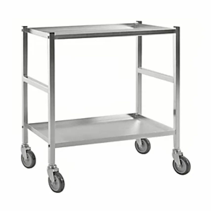 KONGA Table Trolley With 2 Shelves, 4 Swivel Castors, Electrolytically Zinc Plat