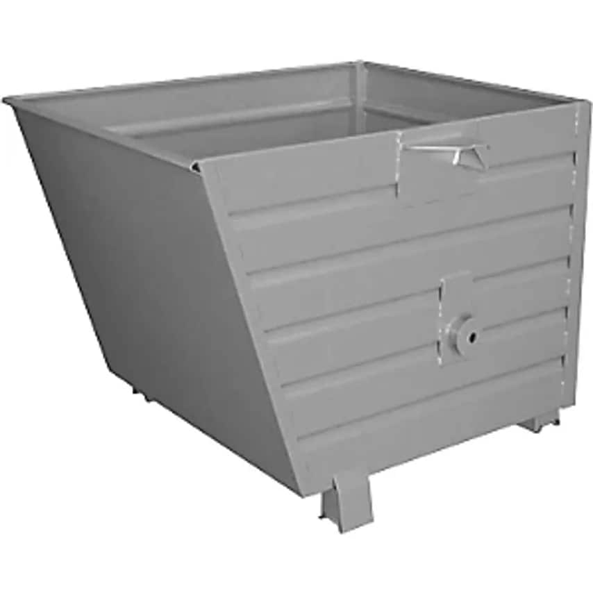 EUROKRAFTpro Tilting Skip, Capacity 0.9 m, Mouse Grey RAL 7005