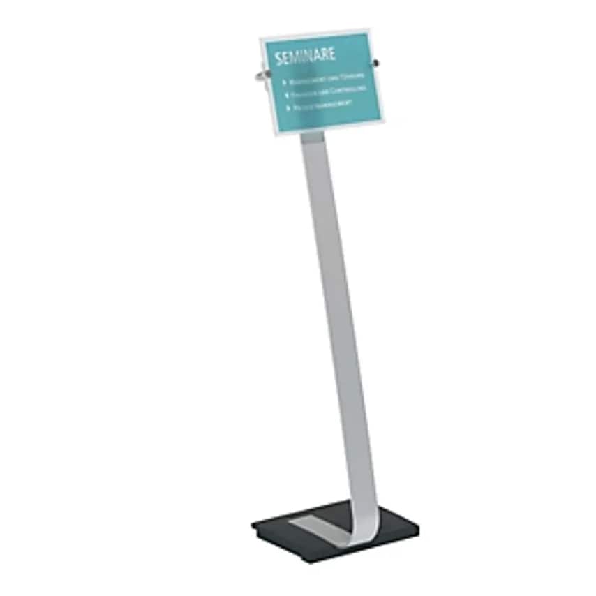 Durable CRYSTAL SIGN Floor Stand, For A4 Format, Aluminium