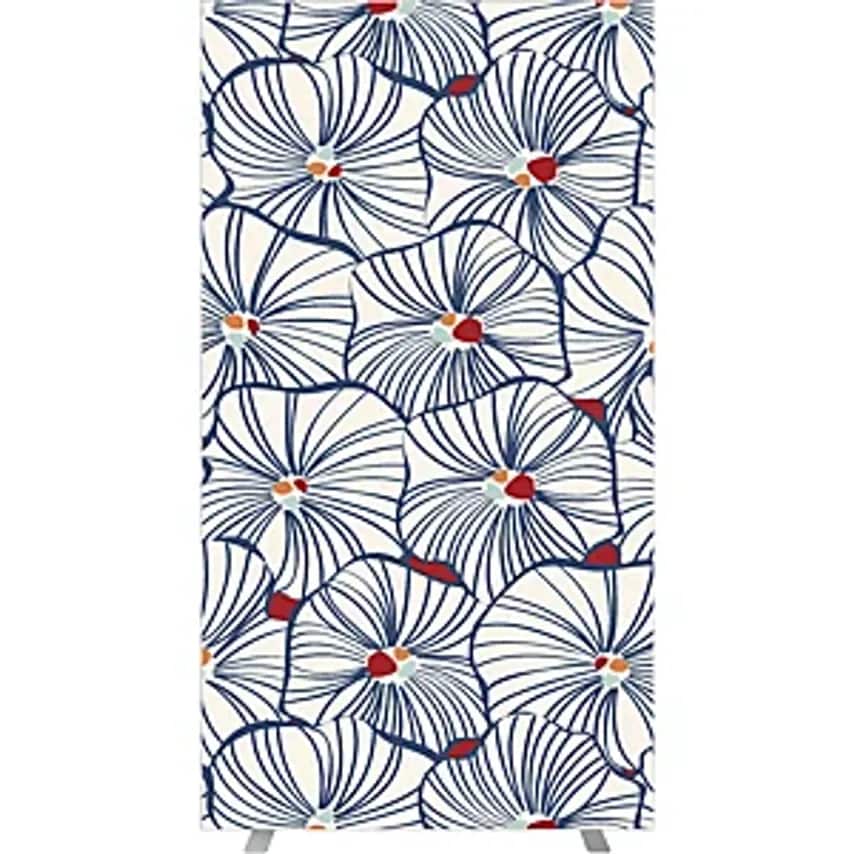 Paperflow easyScreen Partition, With Photo Motif, Black Bouquet Model, Width 940