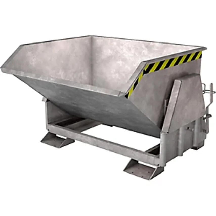 EUROKRAFTpro Tilting Skip, Standard Overall Height, Without Wheels, Capacity 1.5