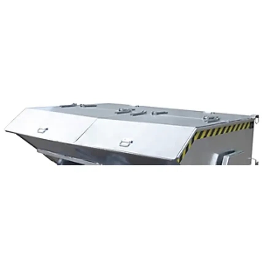 EUROKRAFTpro Hinged Lid, Zinc Plated, For Container Capacity 2.0 m, Four-Part