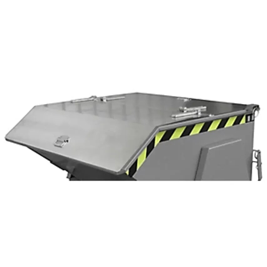 EUROKRAFTpro Hinged Lid, Zinc Plated, For Container Capacity 1.2 m, Two-Part