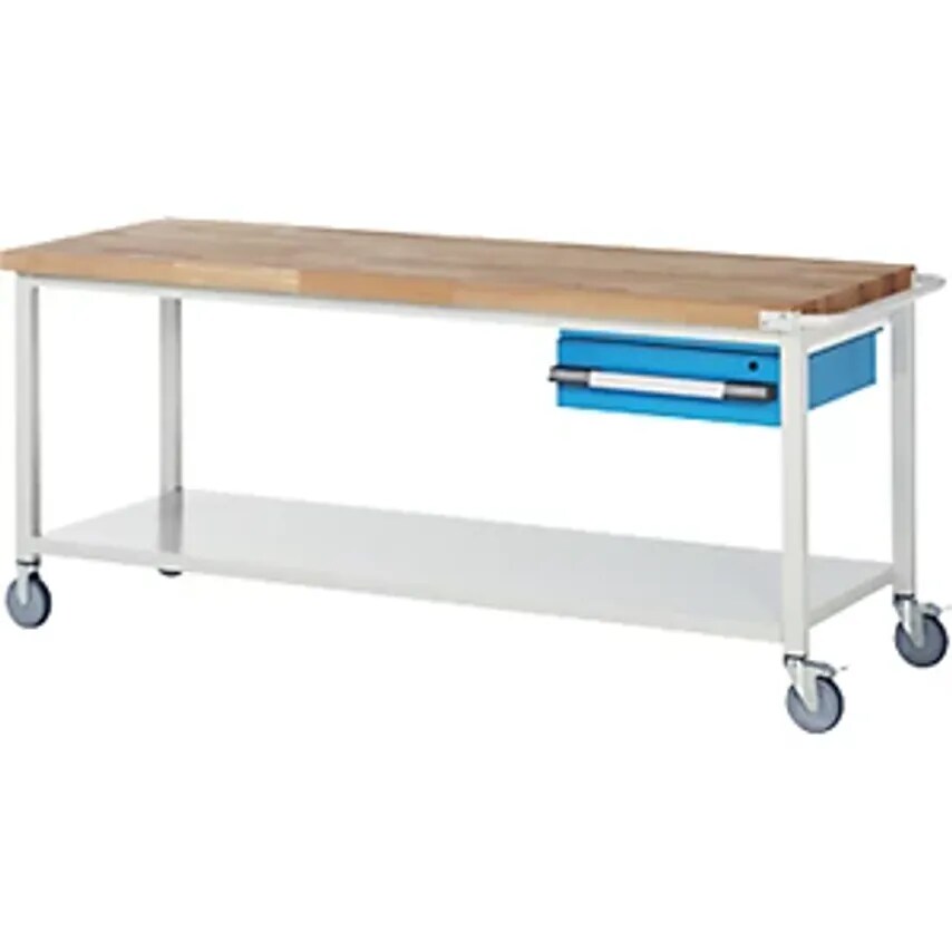 EUROKRAFTpro Mobile Workbench, Frame Construction, Mobile, 1 Suspended Drawer, S