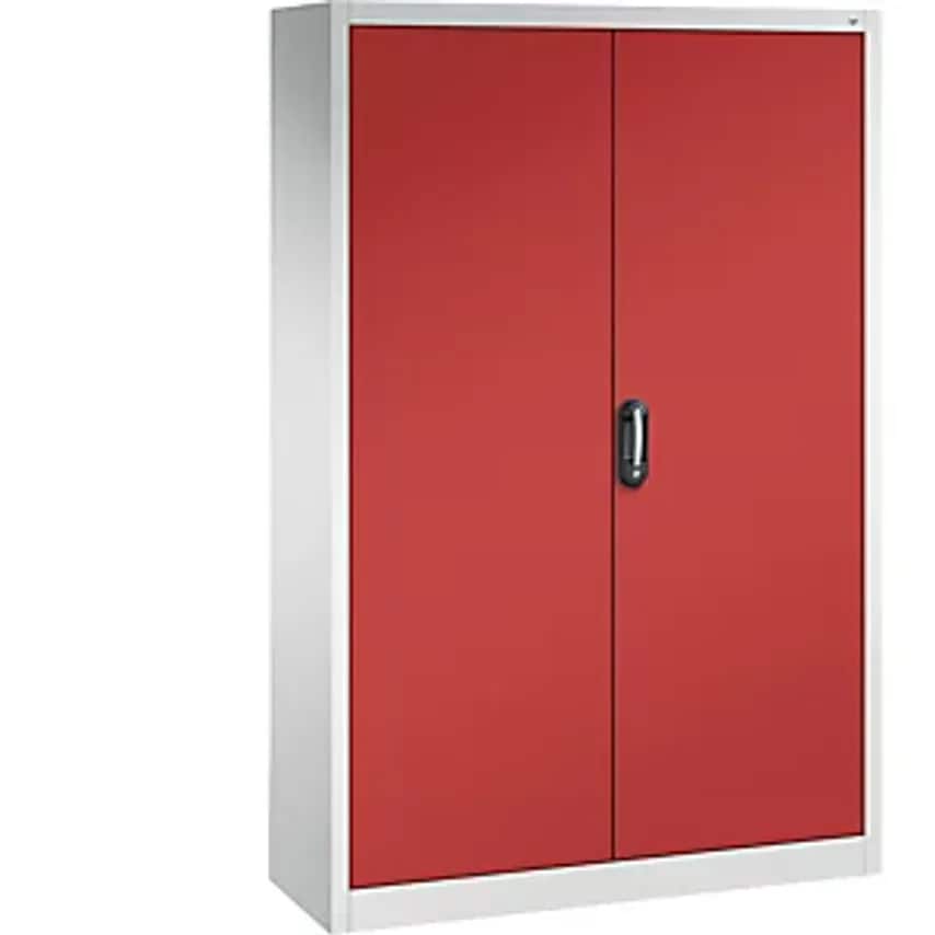 C&P ACURADO Universal Cupboard, WxD 1200 X 400mm, Light Grey/Flame Red