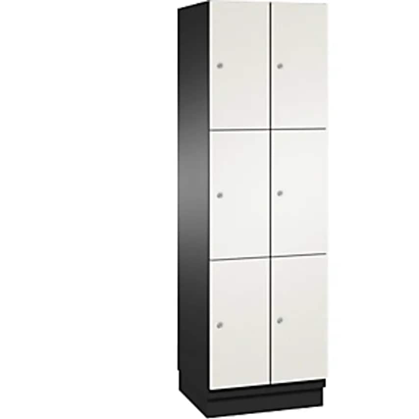 C&P CAMBIO Compartment Locker With HPL Doors - 6 Compartments - Body Black Grey/