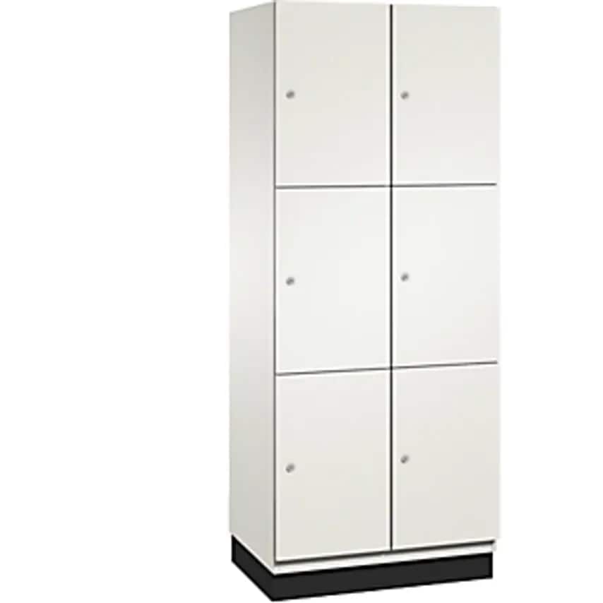 C&P CAMBIO Compartment Locker With HPL Doors - 6 Compartments - Body Pure White/