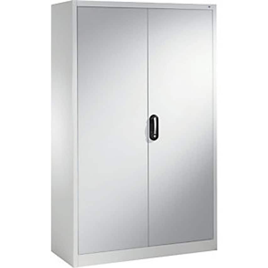 C&P ACURADO Universal Cupboard, WxD 1200 X 500mm, Light Grey/White Aluminium