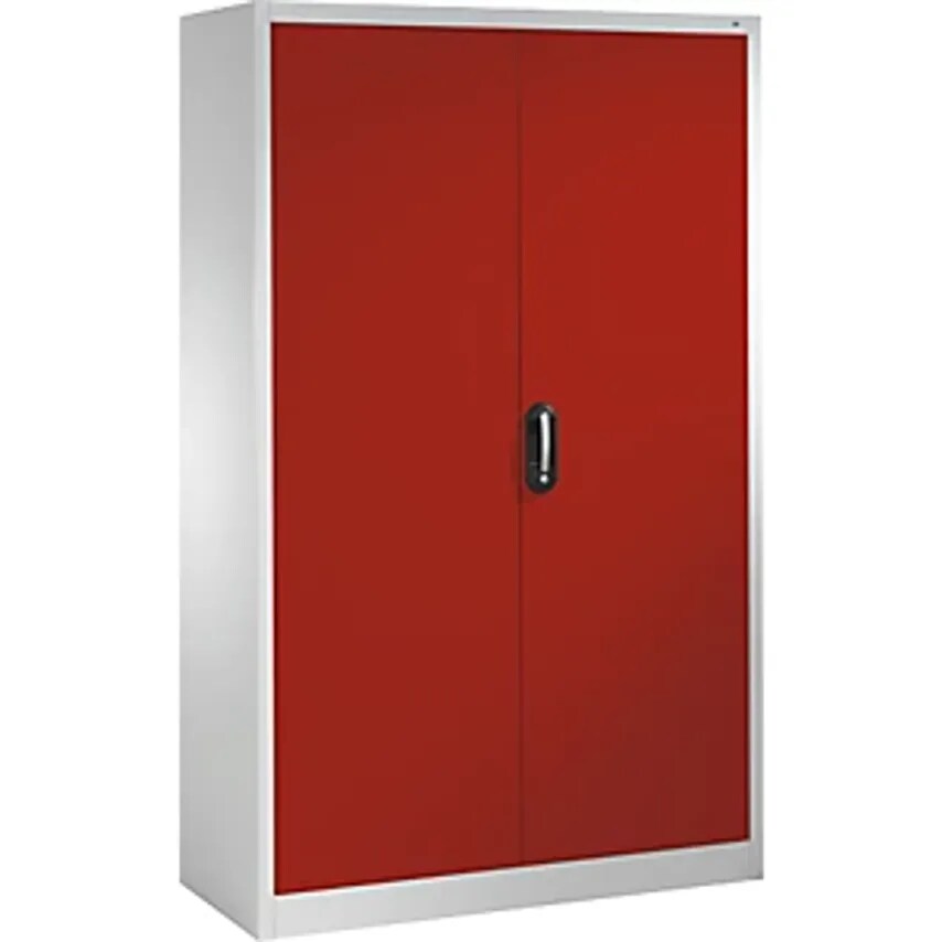 C&P ACURADO Universal Cupboard, WxD 1200 X 500mm, Light Grey/Flame Red