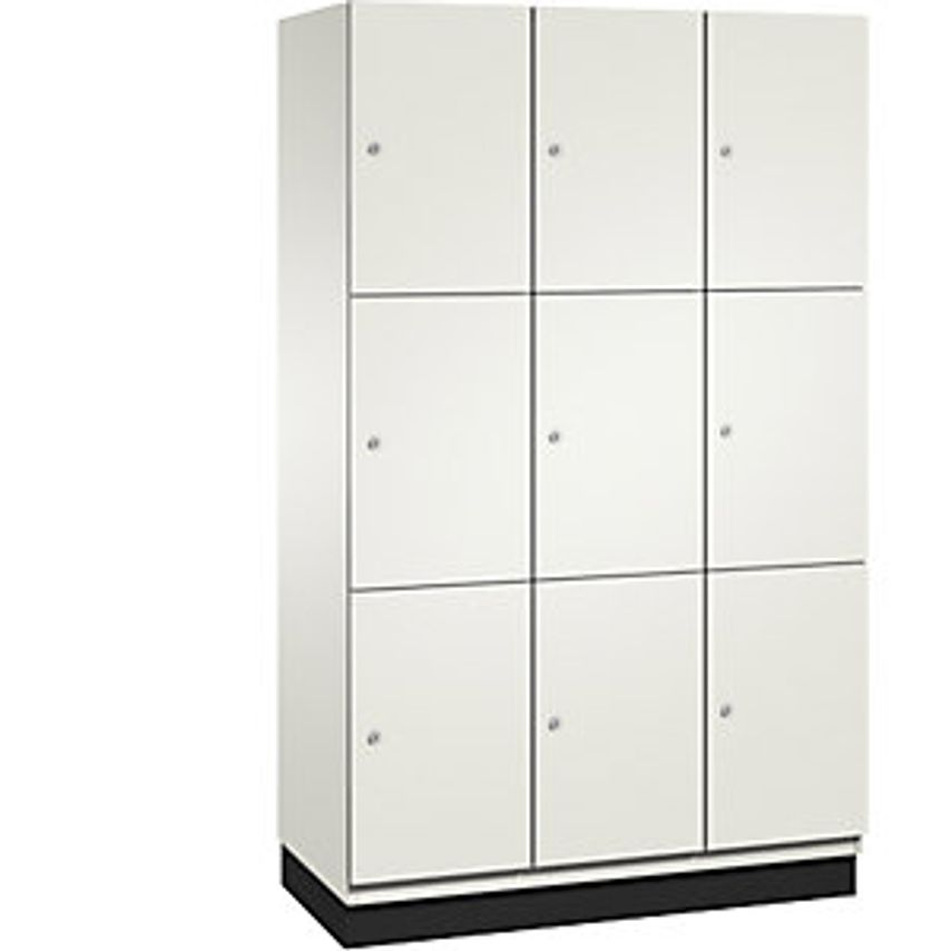 C&P CAMBIO Compartment Locker With HPL Doors - 9 Compartments - Body Pure White/