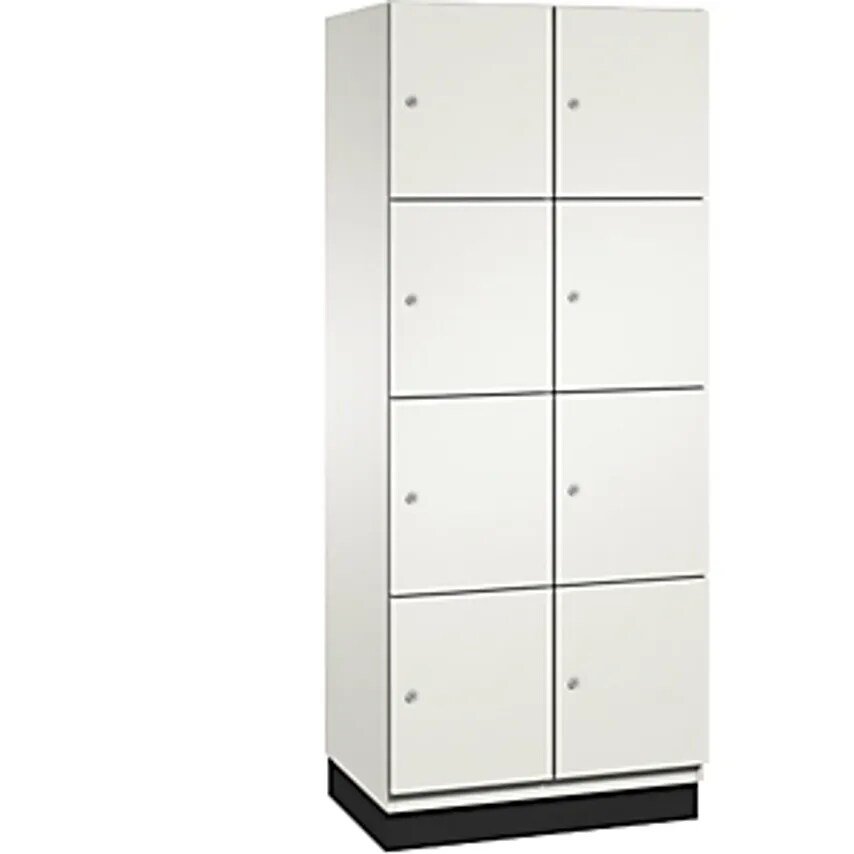 C&P CAMBIO Compartment Locker With HPL Doors - 8 Compartments - Body Pure White/