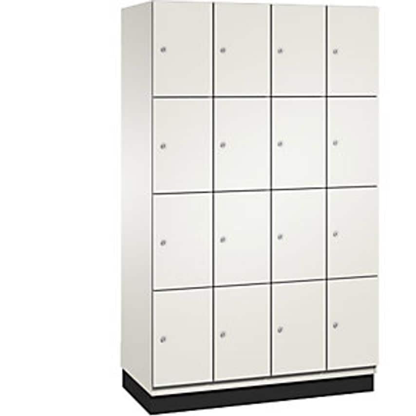C&P CAMBIO Compartment Locker With HPL Doors - 16 Compartments - Body Pure White