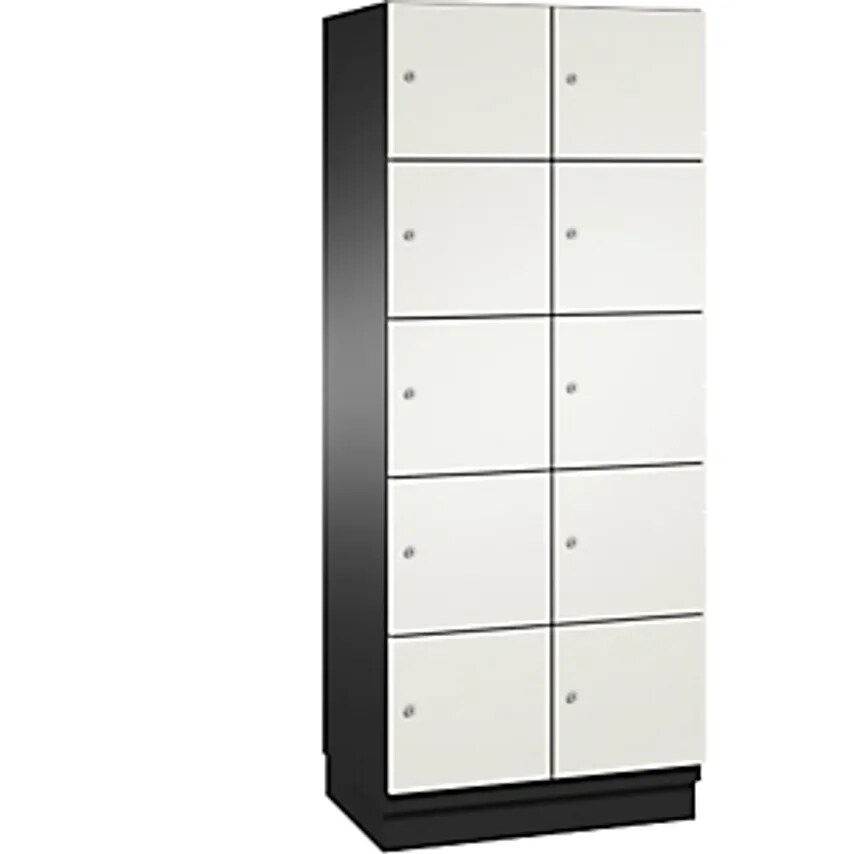 C&P CAMBIO Compartment Locker With HPL Doors - 10 Compartments - Body Black Grey