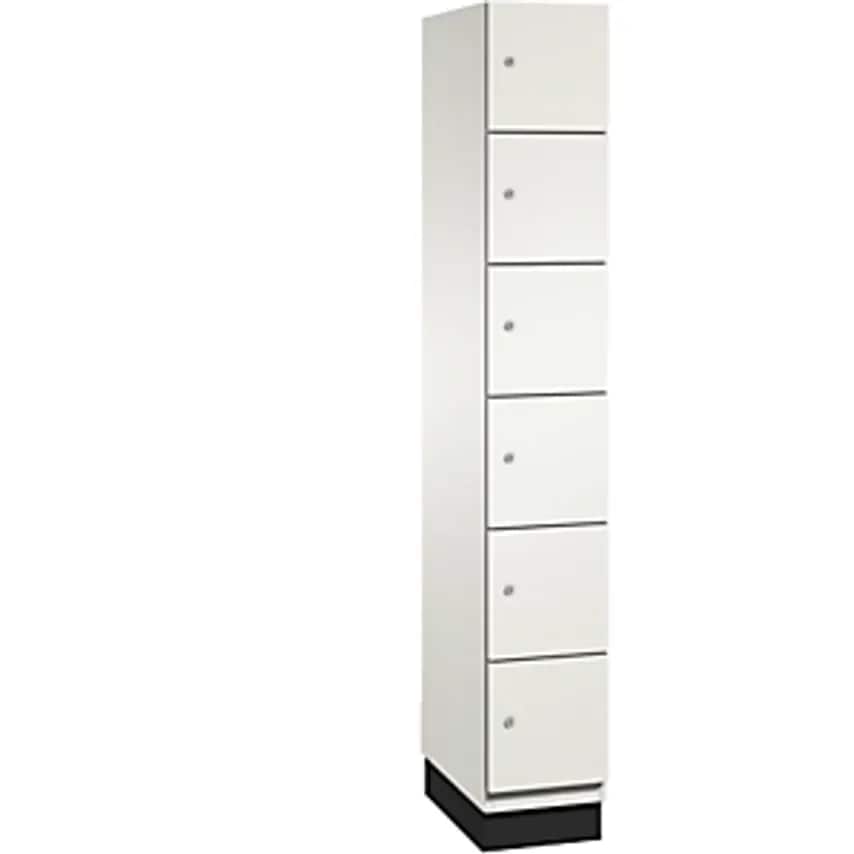 C&P CAMBIO Compartment Locker With HPL Doors - 6 Compartments - Body Pure White/